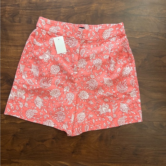 3/$30 🍂 J.Crew Linen Blend Shorts Floral Coral - Picture 2 of 7